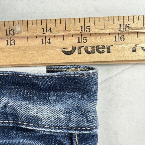 KanCan Jeans Womens 27 90s High Rise Wide Leg Flare Blue Distressed Cotton Denim - Picture 16 of 16